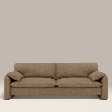 Nyla Brown 3 Seater Fabric Sofa