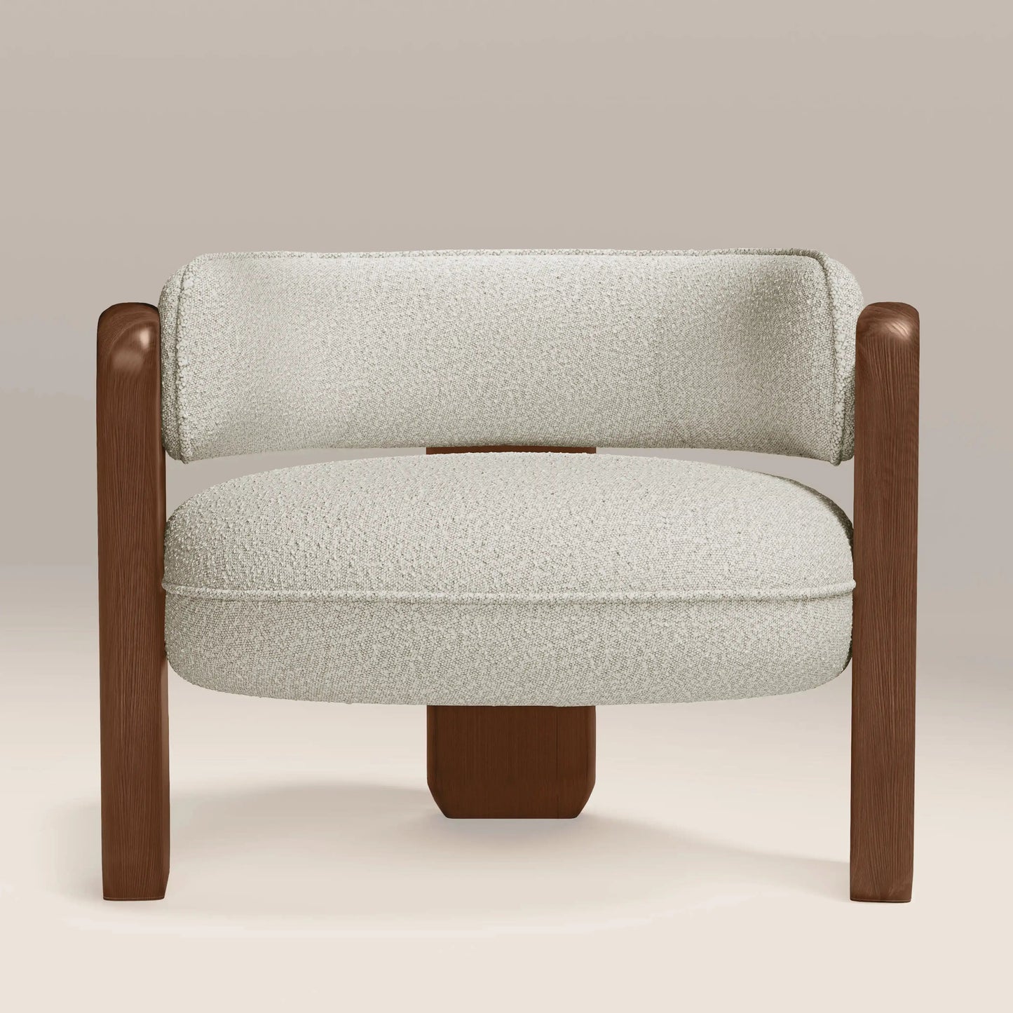 Reya Armchair in cream fabric, side view