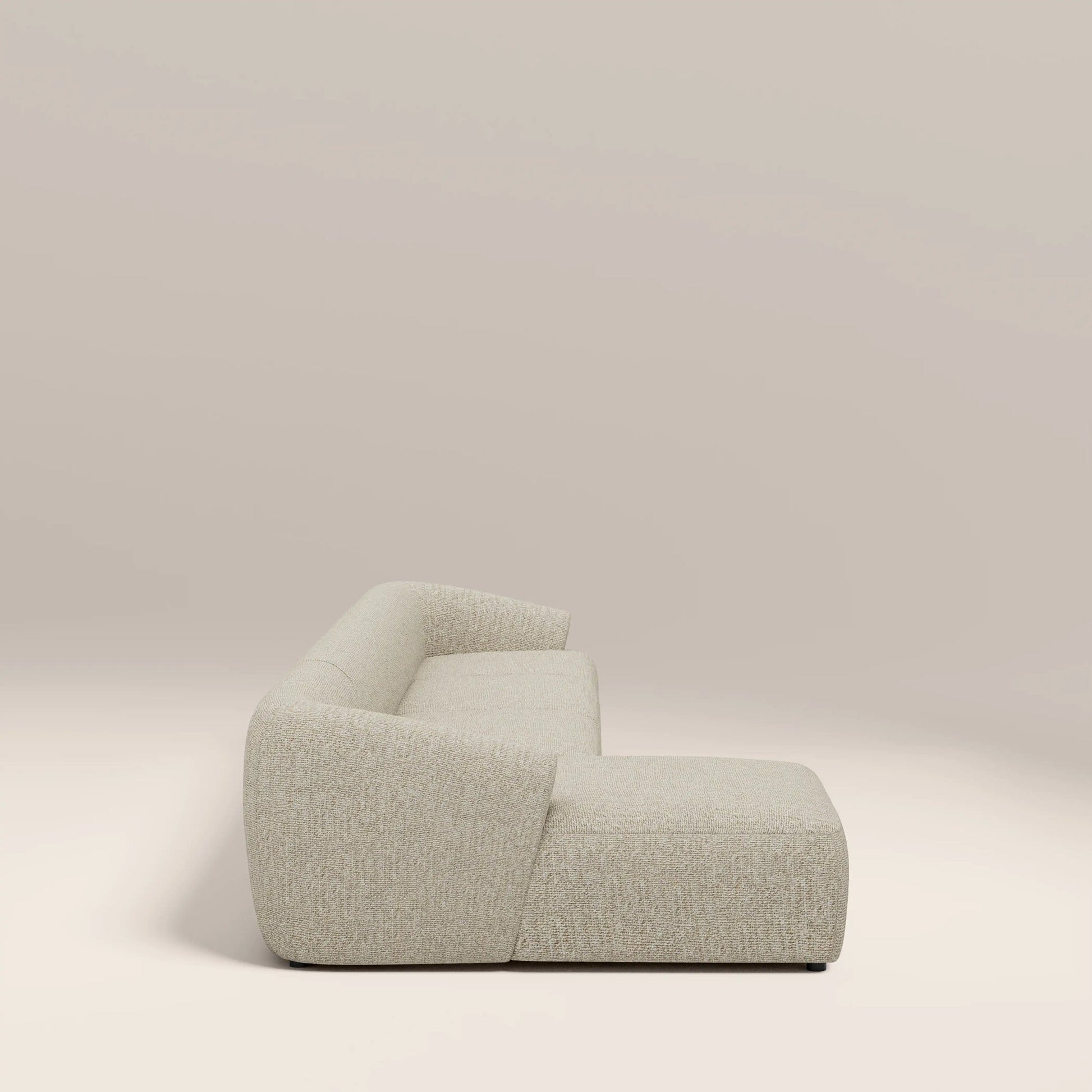 Rina L-Shape Chaise Sofa – Cream, 4 Seater