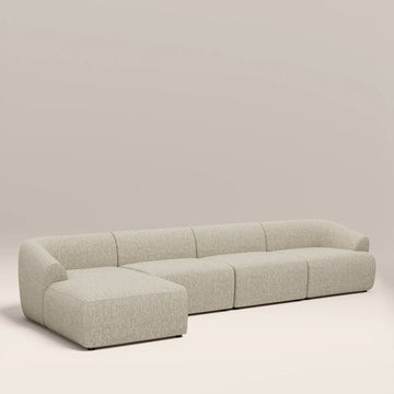 Rina Cream 4 Seater Fabric L-Shape Corner Sofa