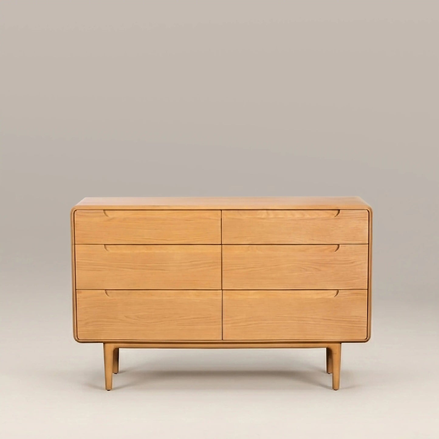 Sara Chest of Drawers in natural oak, front view