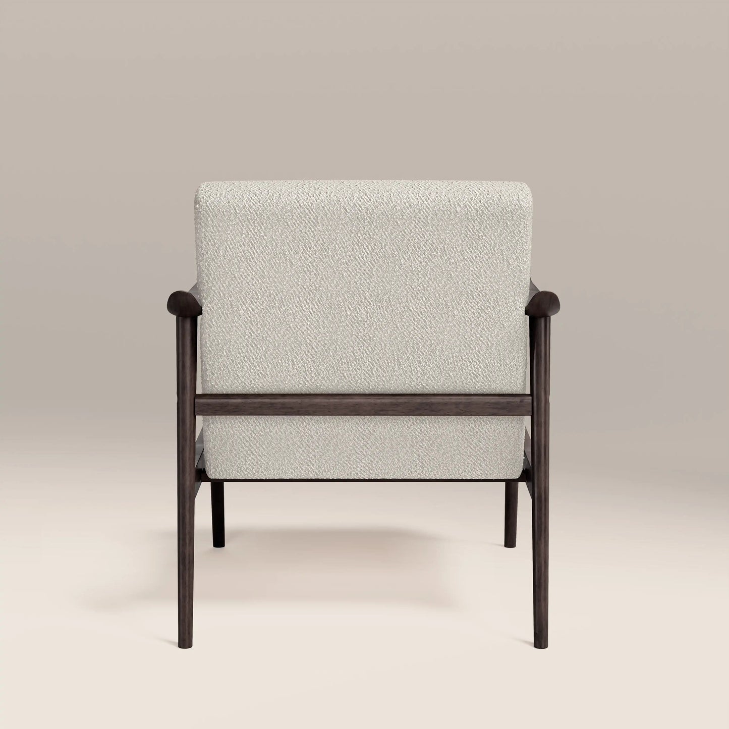 Sena Accent Chair in cream fabric, detail view