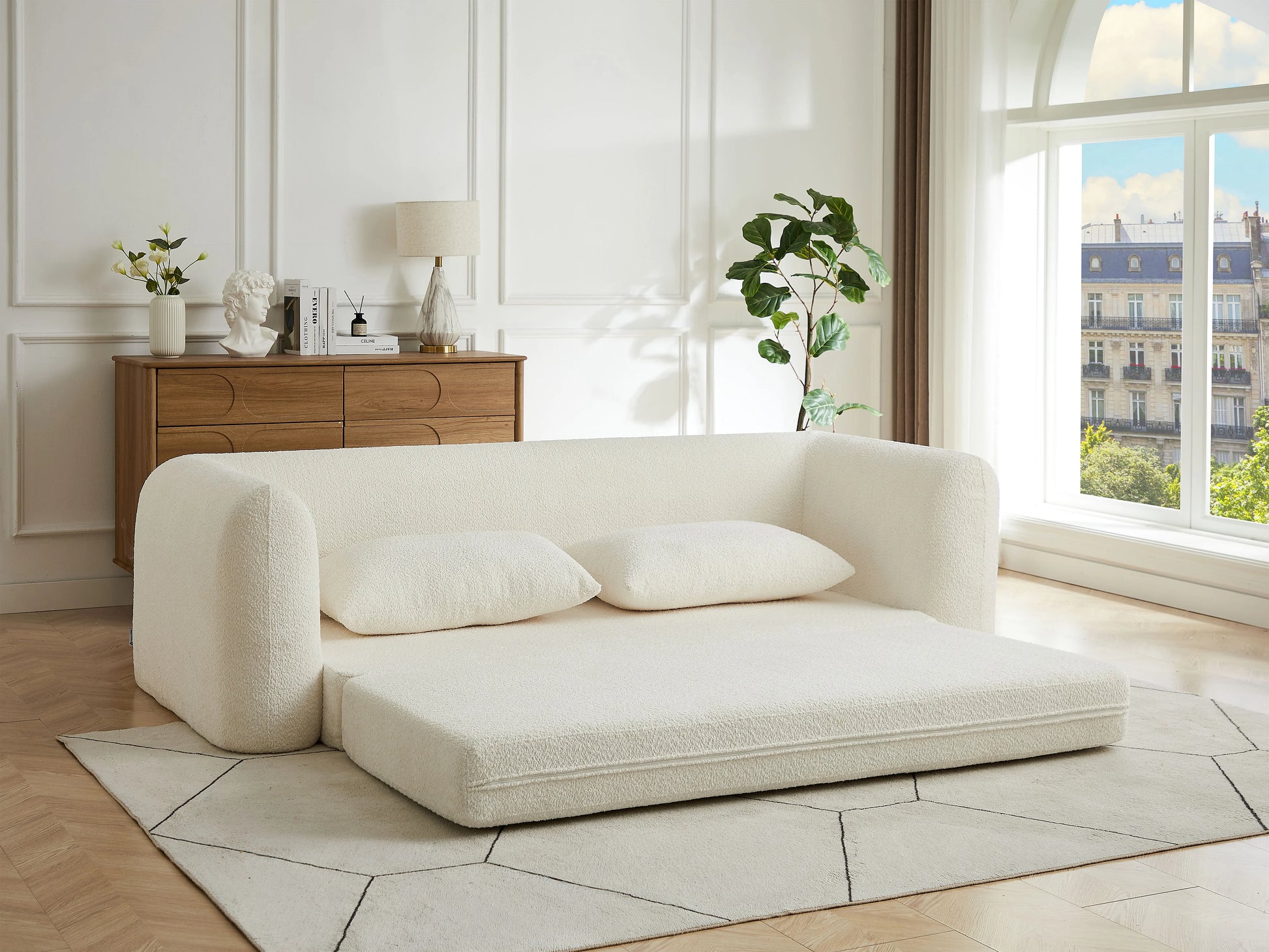 Sofia 3 Seater Sofa Bed – Beige