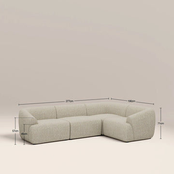 Talia Cream 3 Seater Fabric L-Shape Corner Sofa