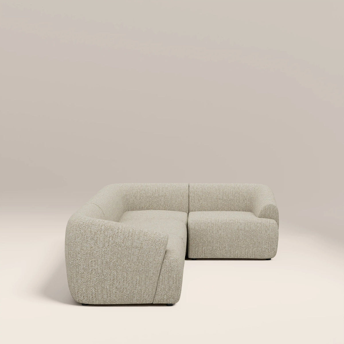 Cream corner sofa deep seat cushions close up
