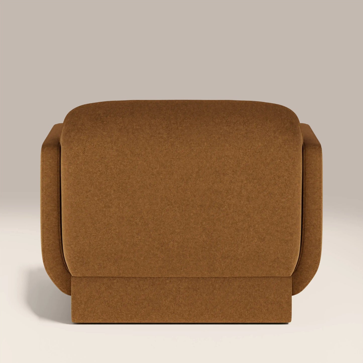 Tessa Armchair in brown fabric, detail view