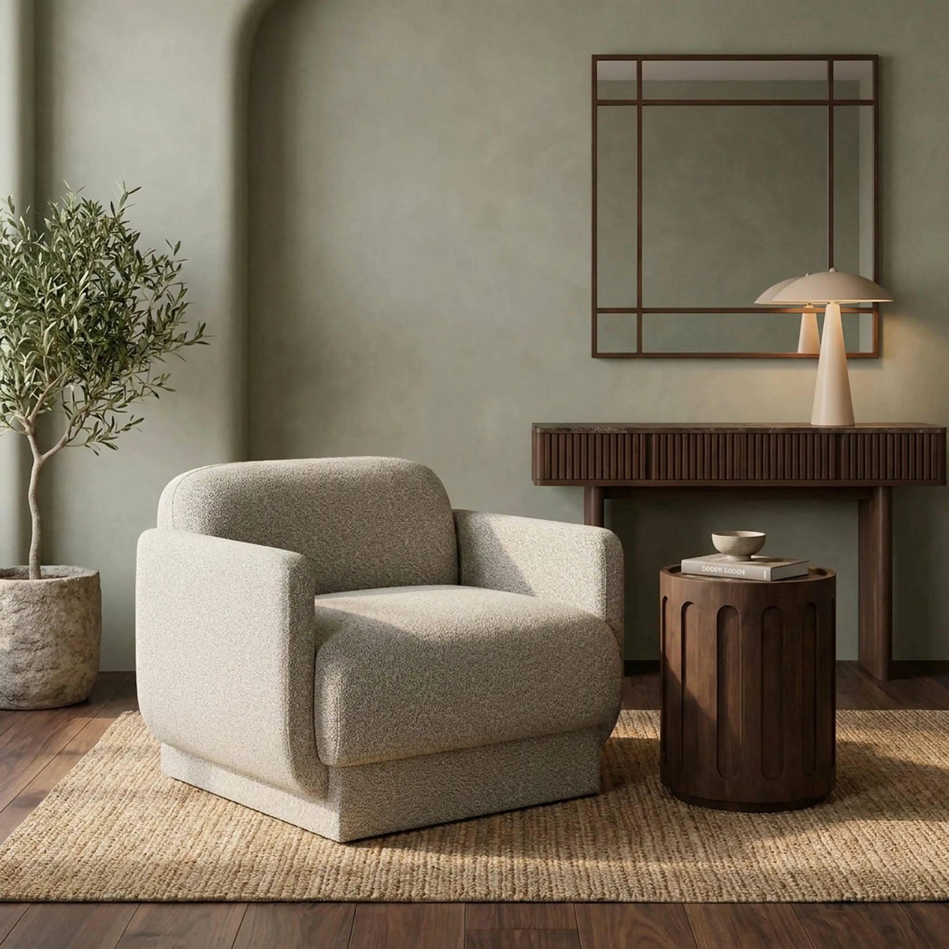 Tessa Armchair – Cream Fabric