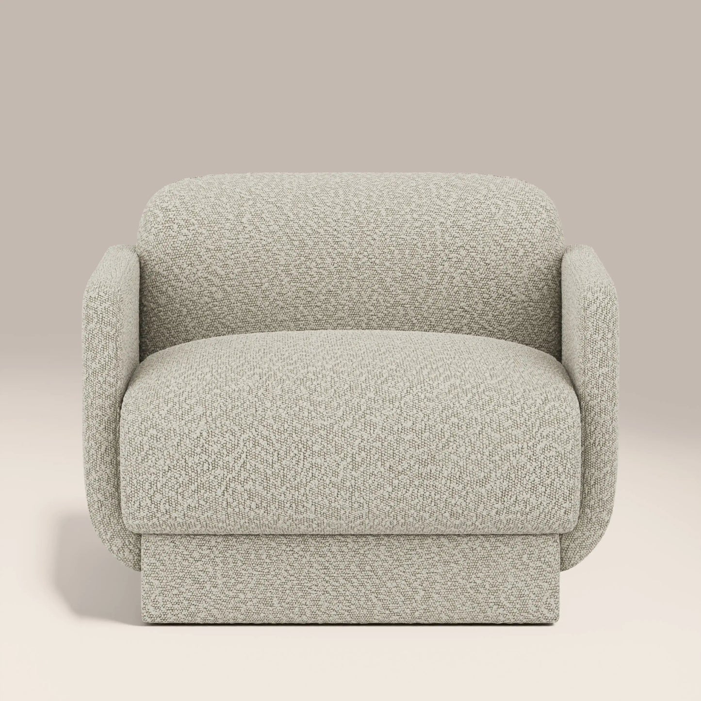 Tessa Armchair in cream fabric, side view