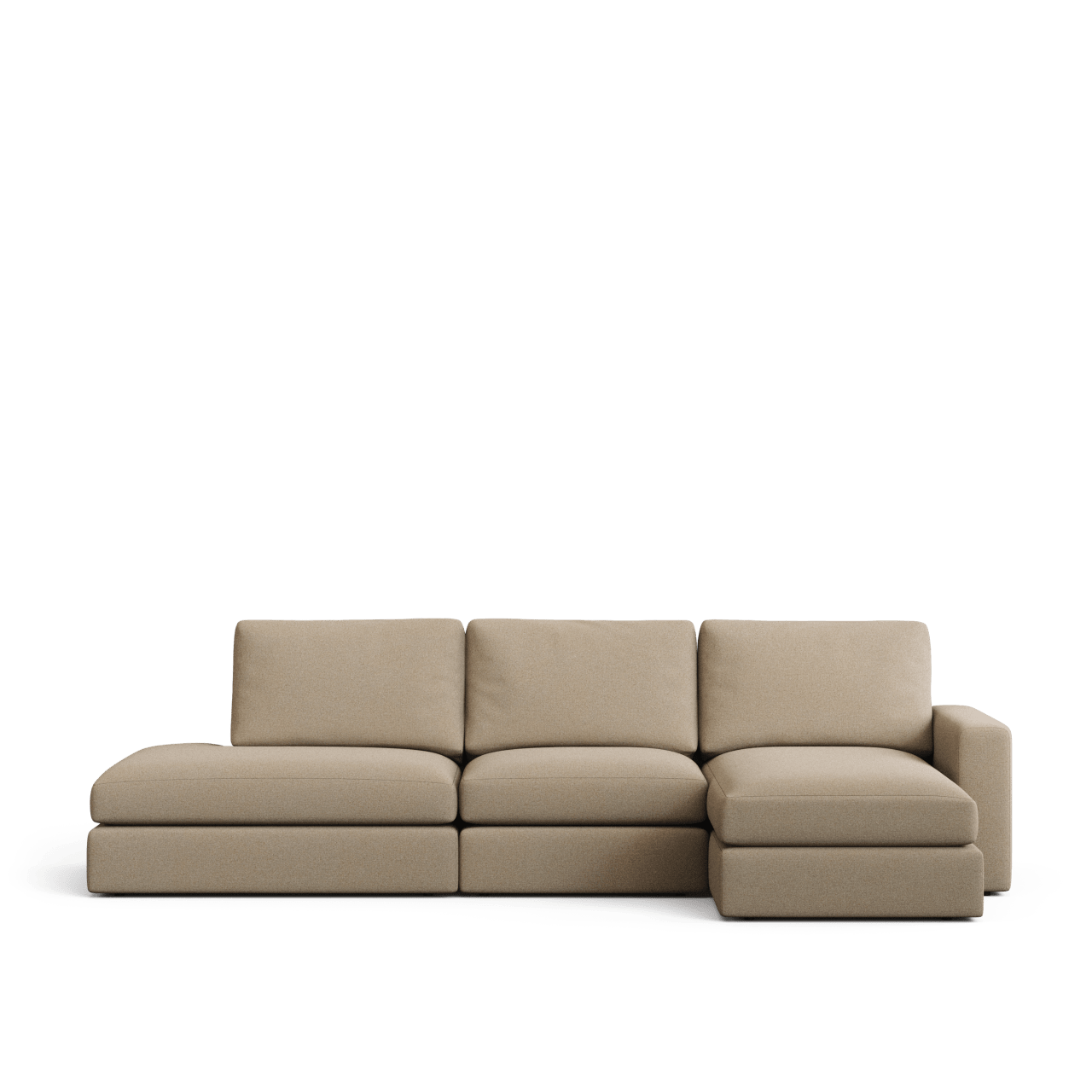 Vela L-shape sofa in beige fabric