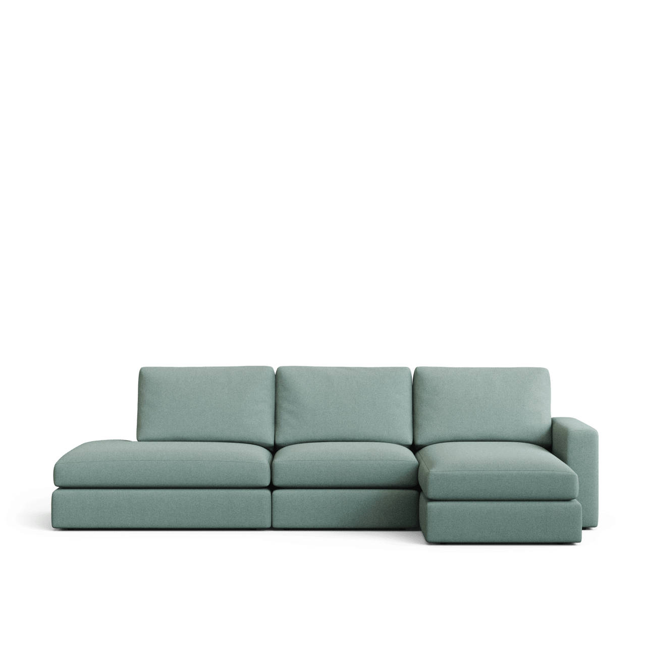 Vela L-shape sofa in turquoise fabric