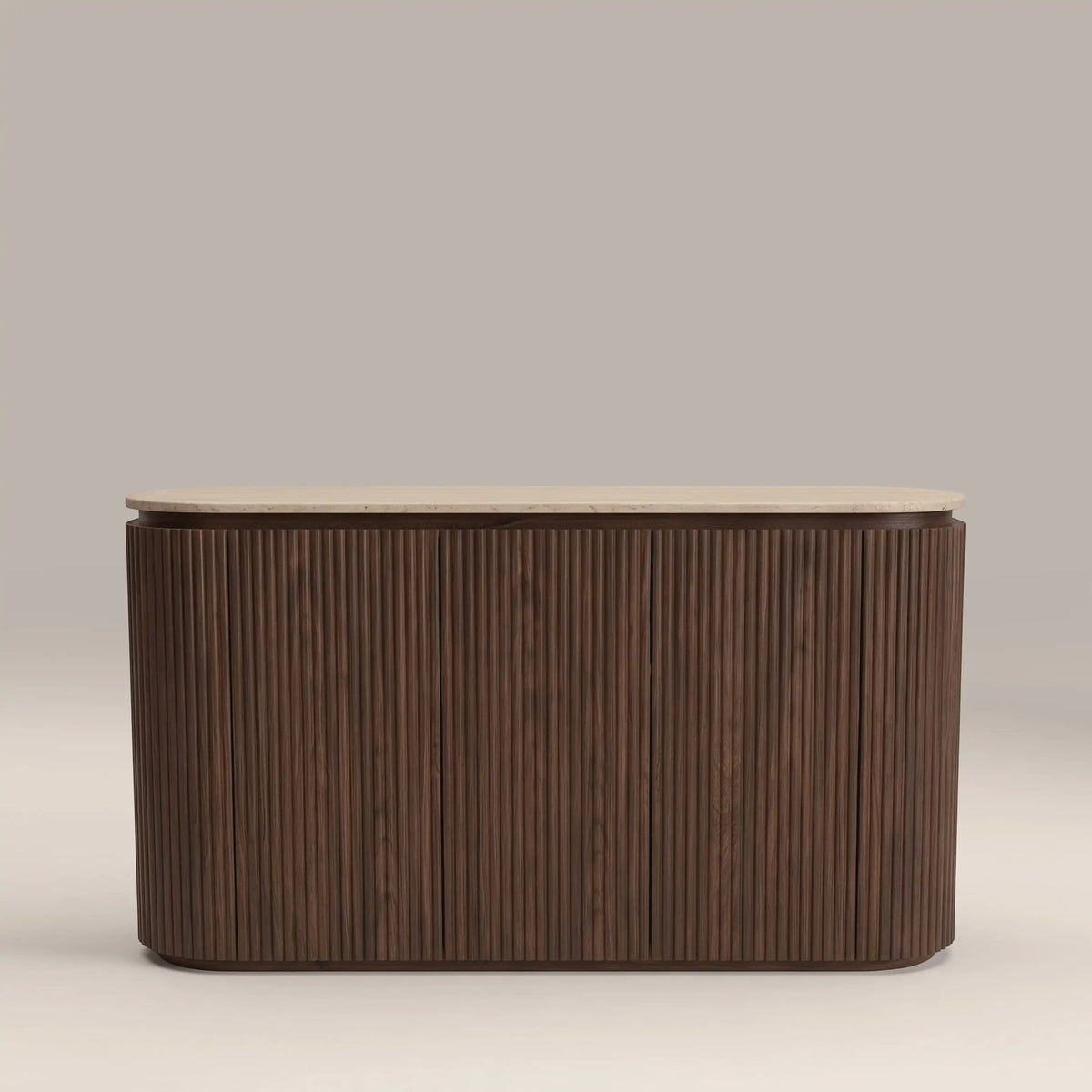 Vera 3 Door Sideboard – Walnut with Travertine Top