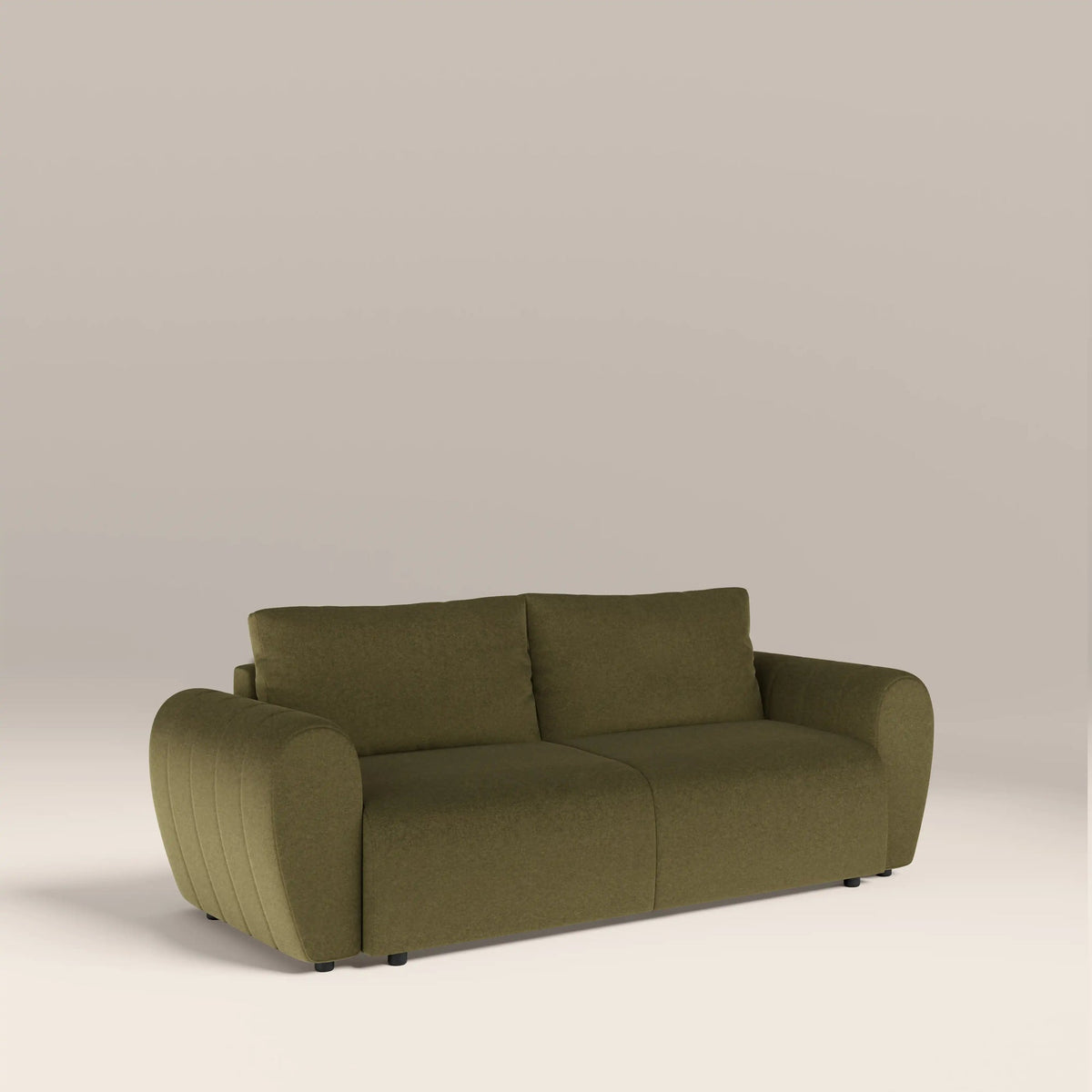 Zara green velvet sofa bed, front view