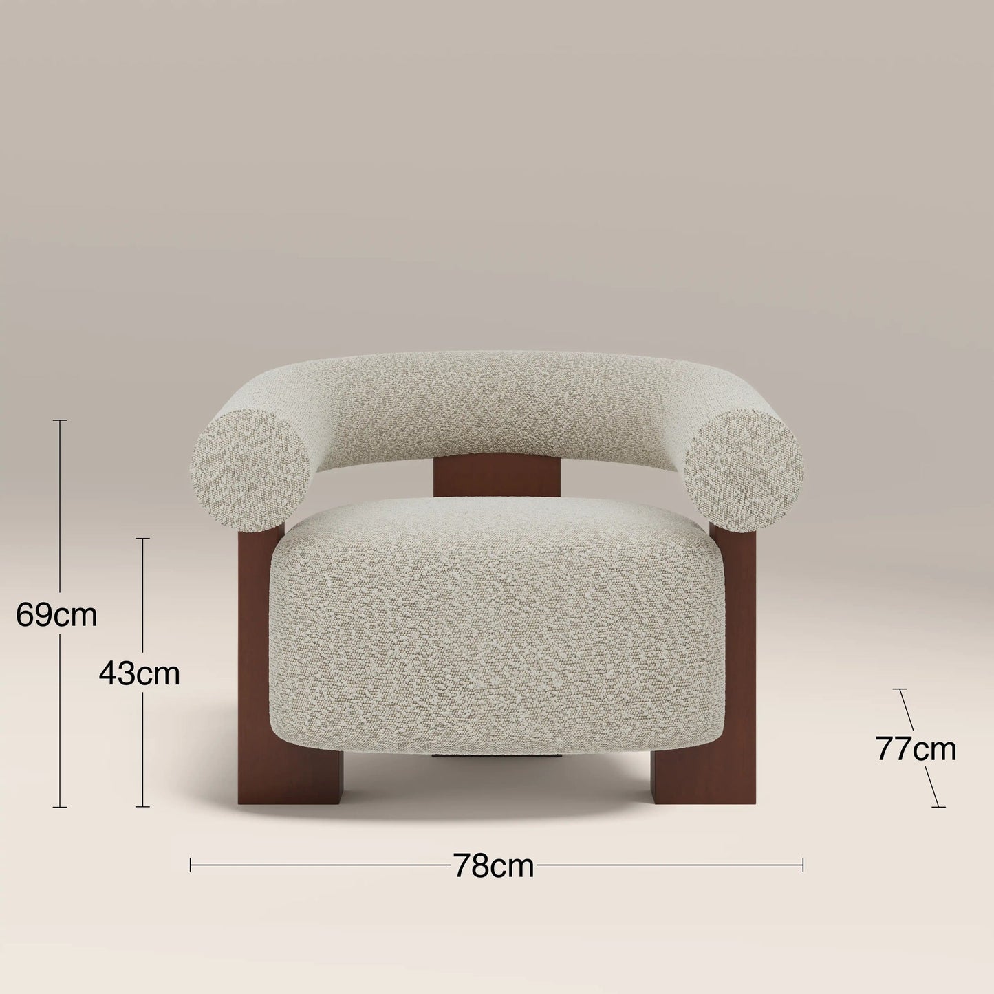 Accent chair dimensions 78 x 77 x 69 cm