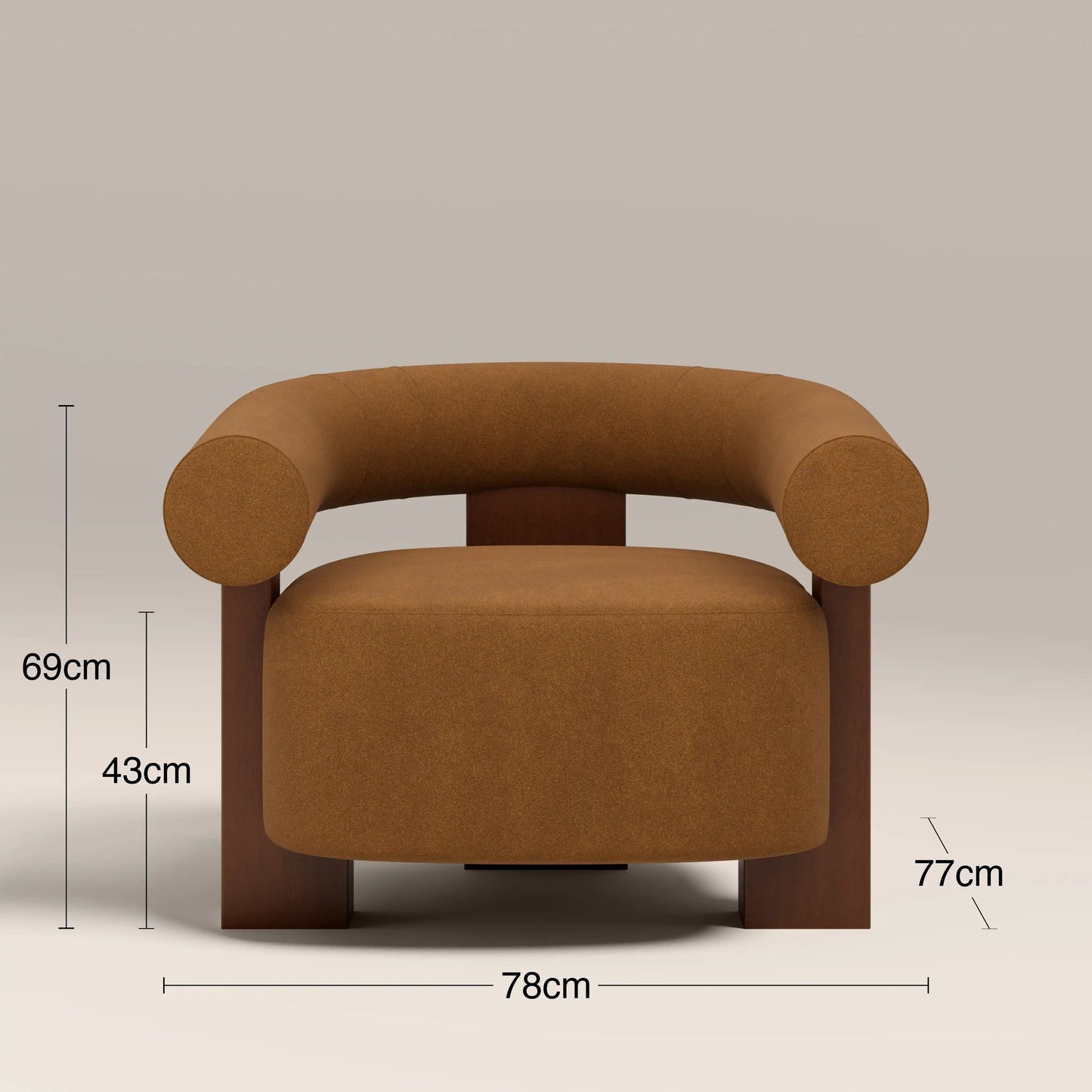 Brown accent chair in a living room setting