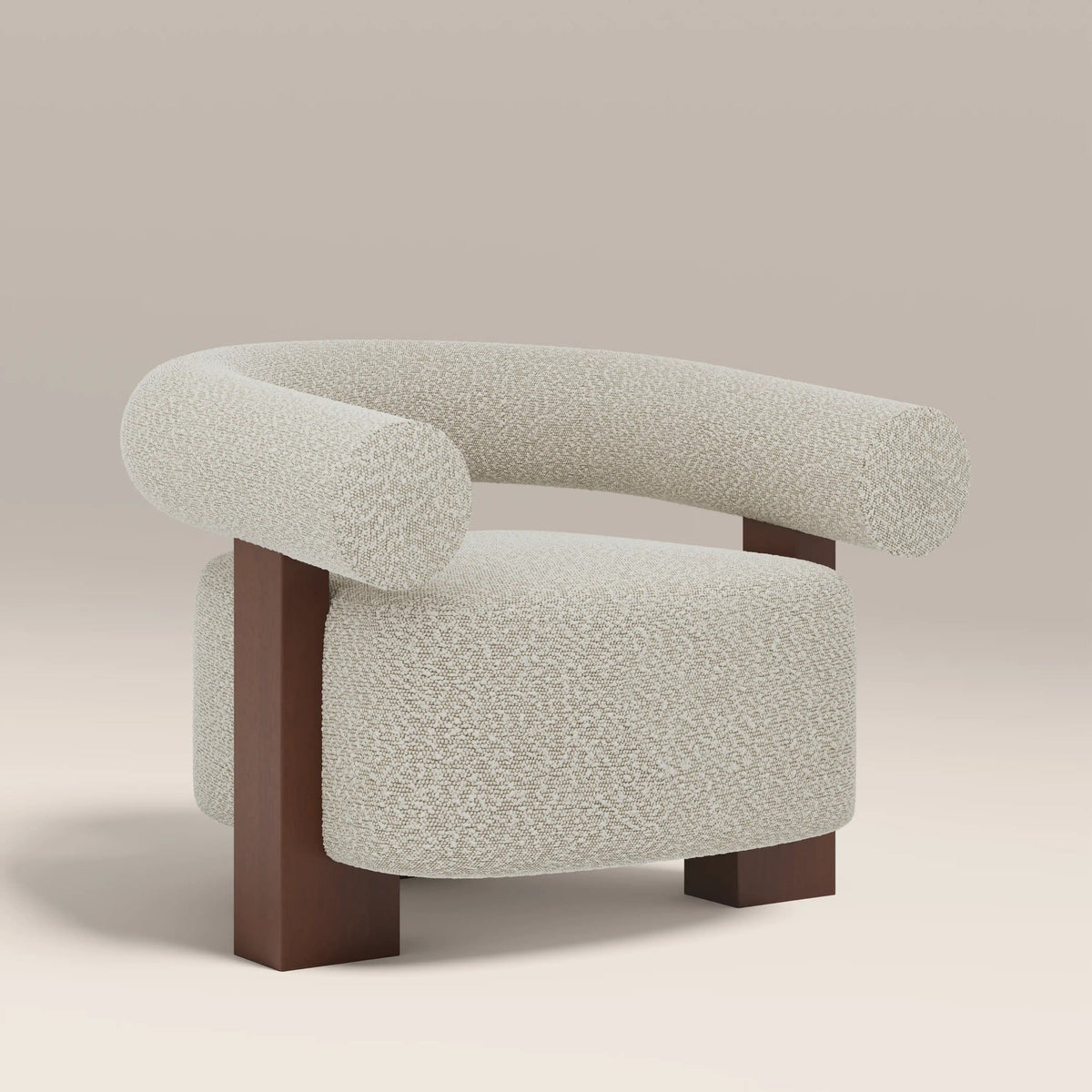 Cream accent chair front view