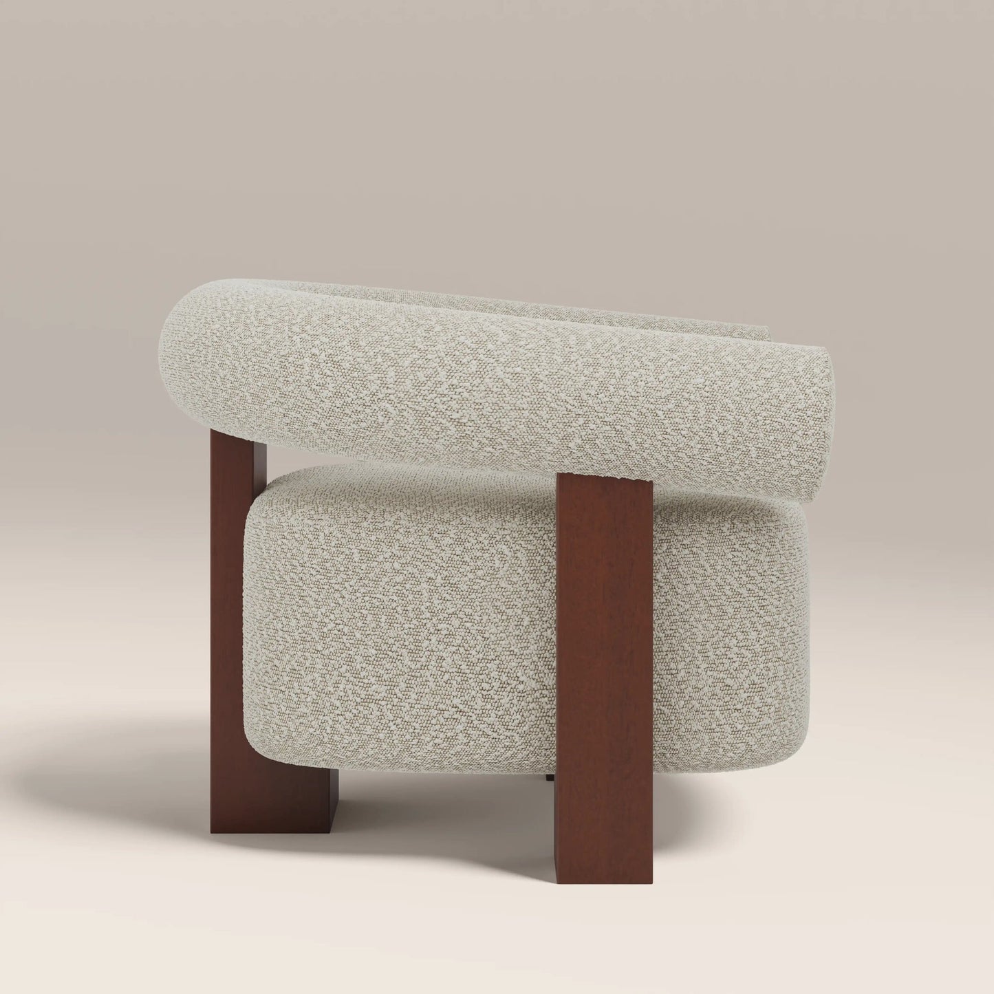 Cream accent chair side profile