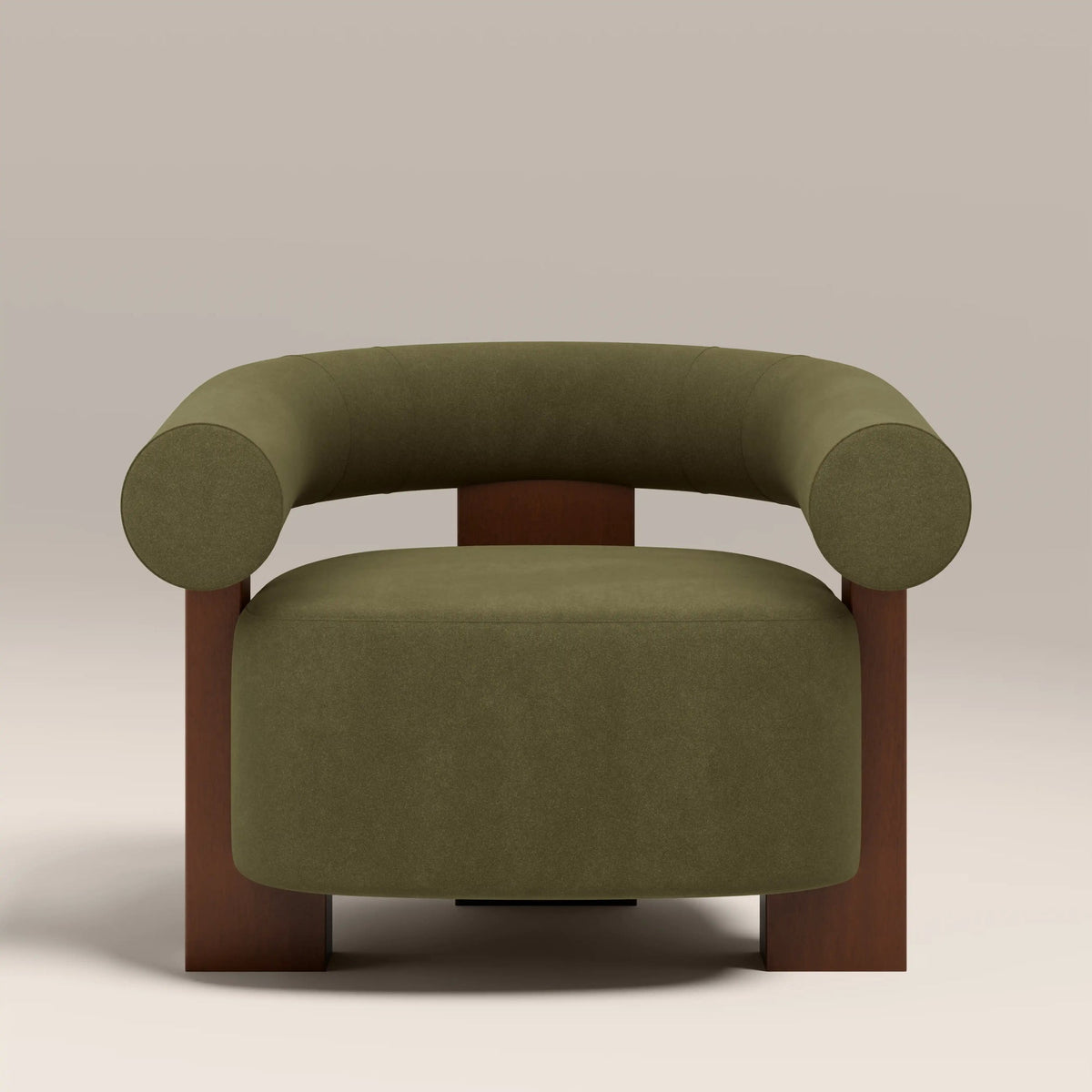 Green accent chair front view
