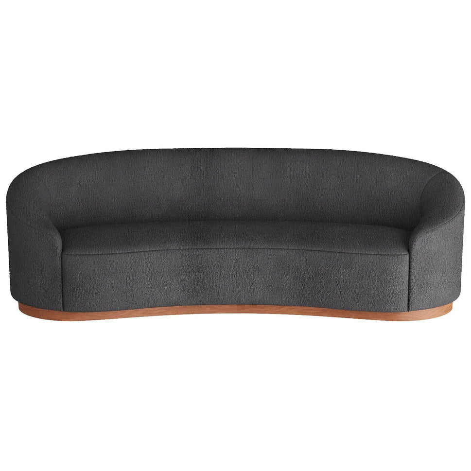 Langford Dark Grey 4 Seater Boucle Curved Sofa