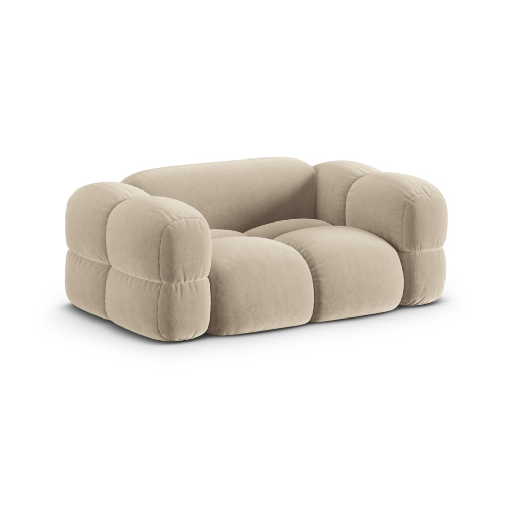 Loretto Beige 2 Seater Sofa, angled view