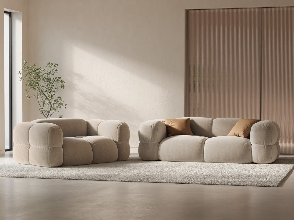 Loretto Beige 2 Seater Sofa, lifestyle view