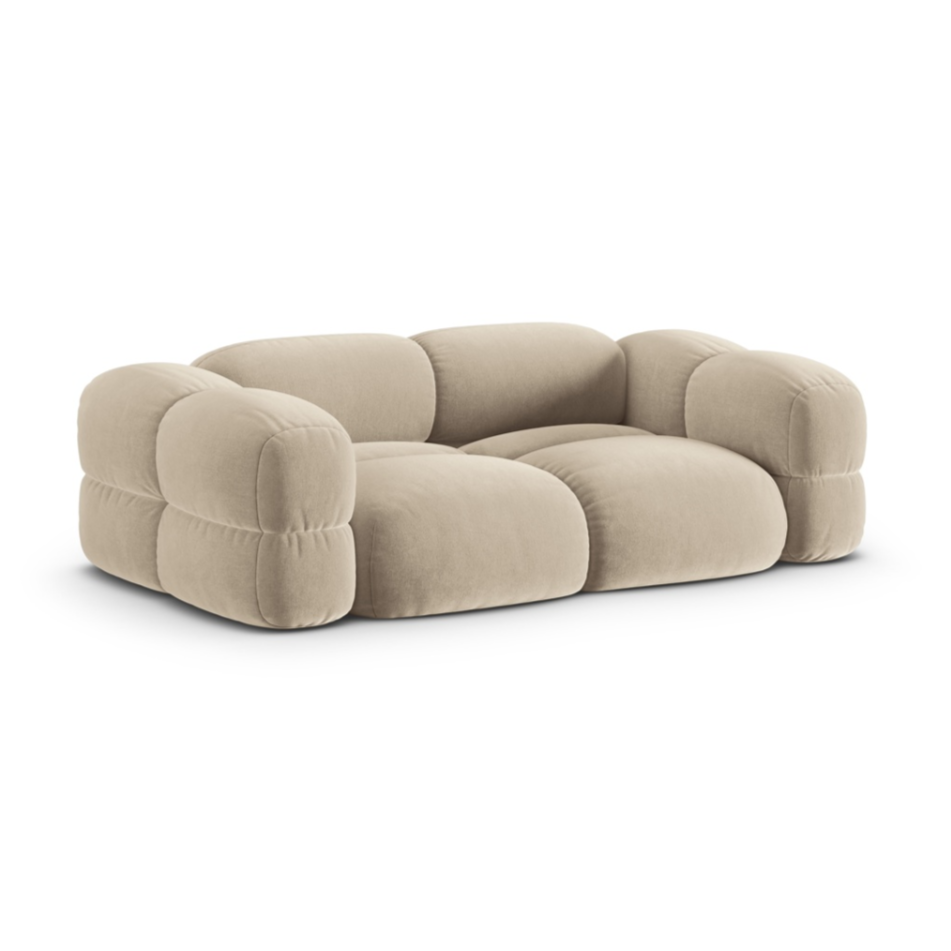 Loretto Beige 3 Seater Fabric Sofa