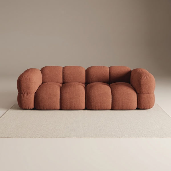 Loretto Burnt Orange 4 Seater Fabric Sofa