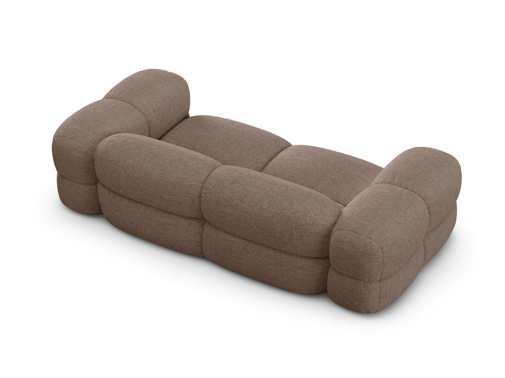 Loretto Light Brown 3 Seater Sofa, armrest detail view