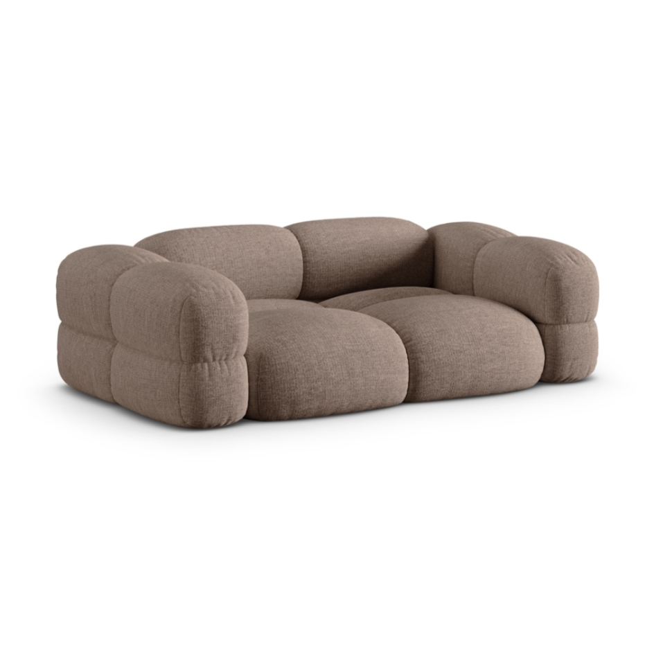 Loretto Light Brown 3 Seater Fabric Sofa