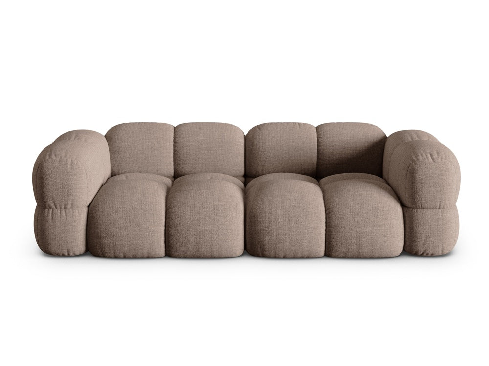Loretto Light Brown 4 Seater Fabric Sofa