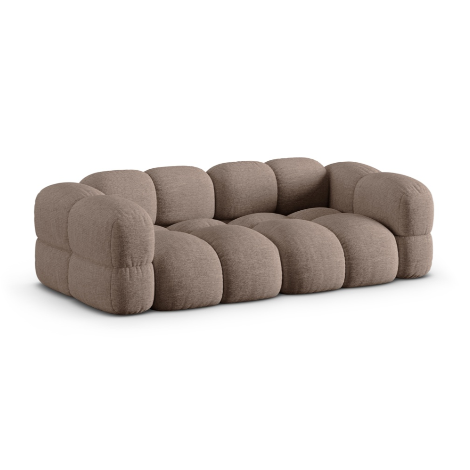 Loretto Light Brown 4 Seater Fabric Sofa