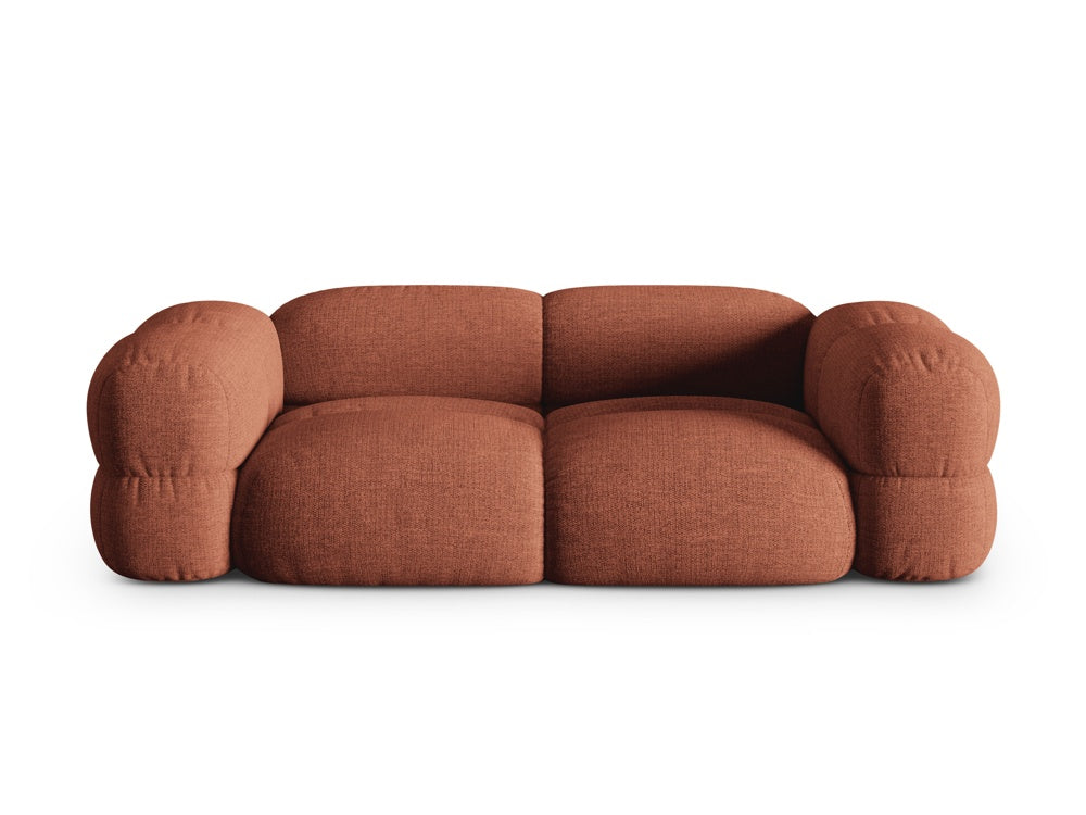 Loretto Burnt Orange 3 Seater Sofa, angled view