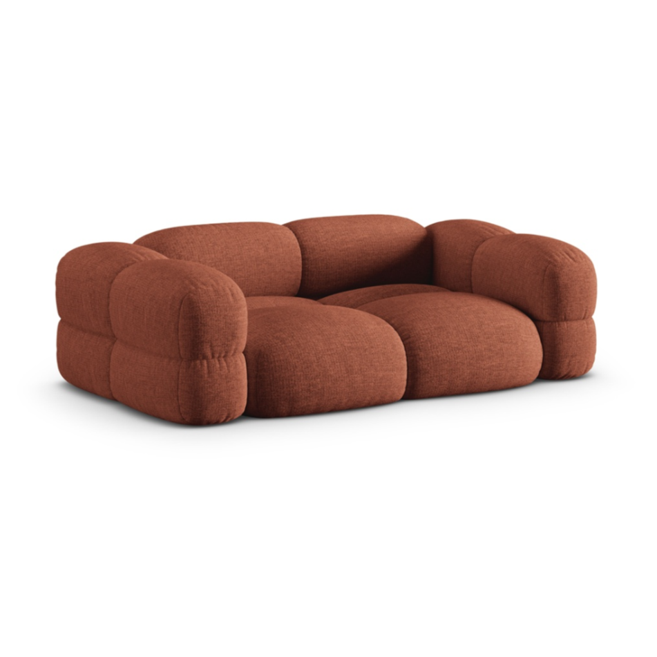 Loretto Burnt Orange 3 Seater Fabric Sofa