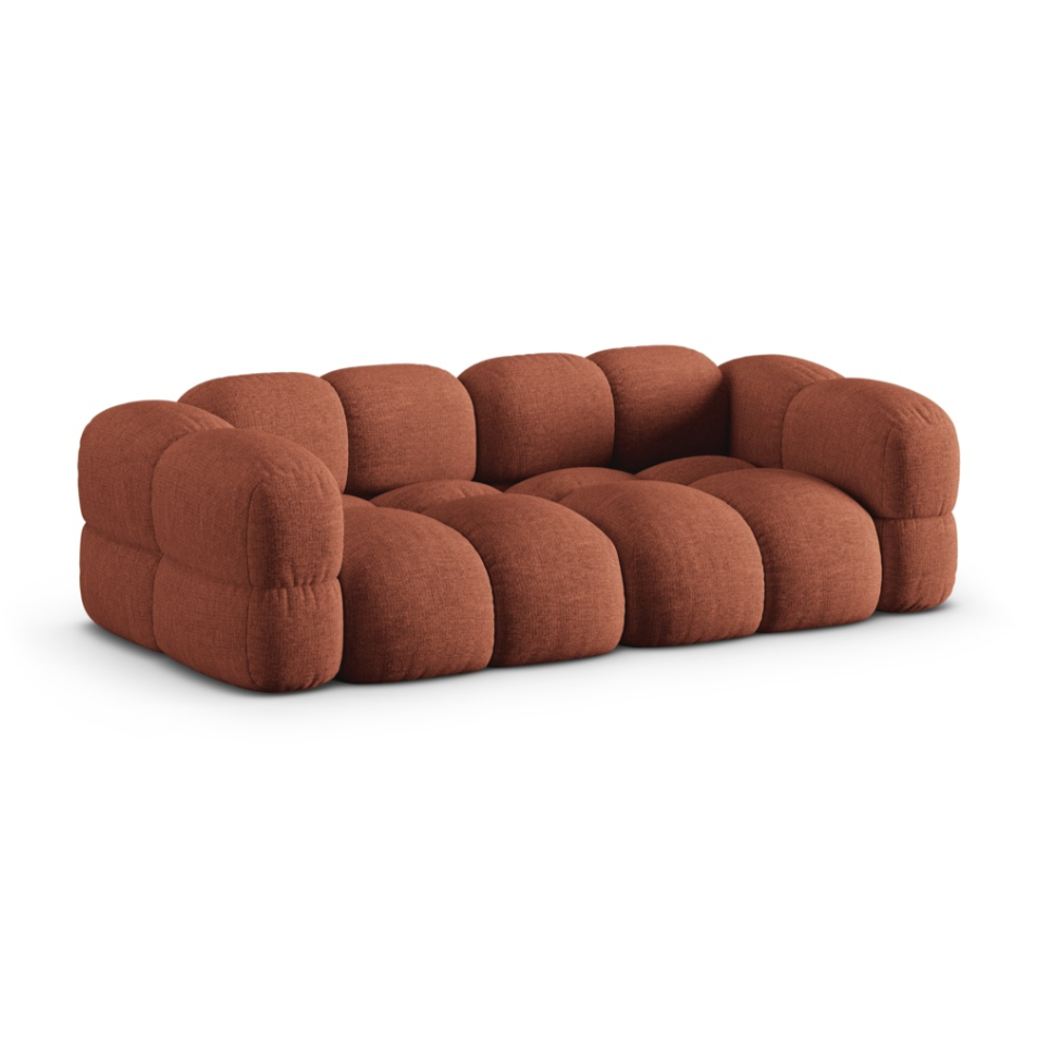 Loretto Burnt Orange 4 Seater Fabric Sofa