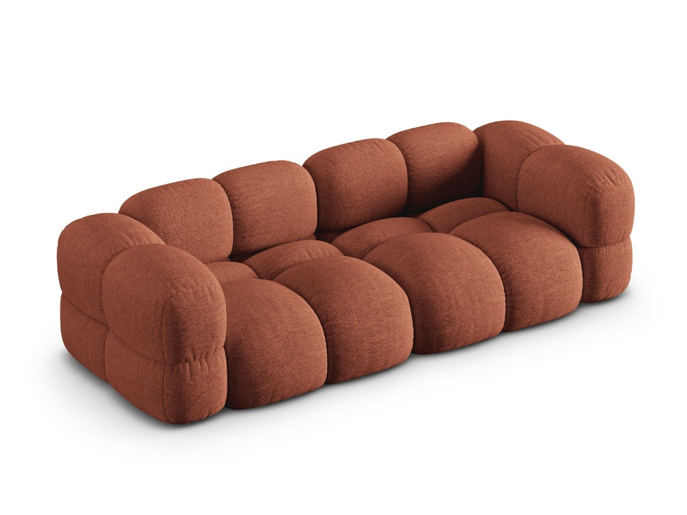 Loretto Burnt Orange 4 Seater Fabric Sofa
