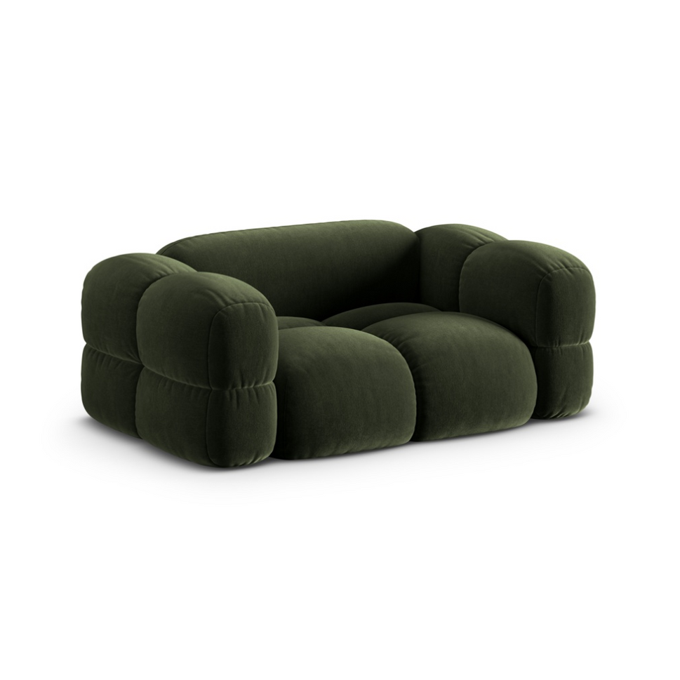 Loretto Green 2 Seater Fabric Sofa
