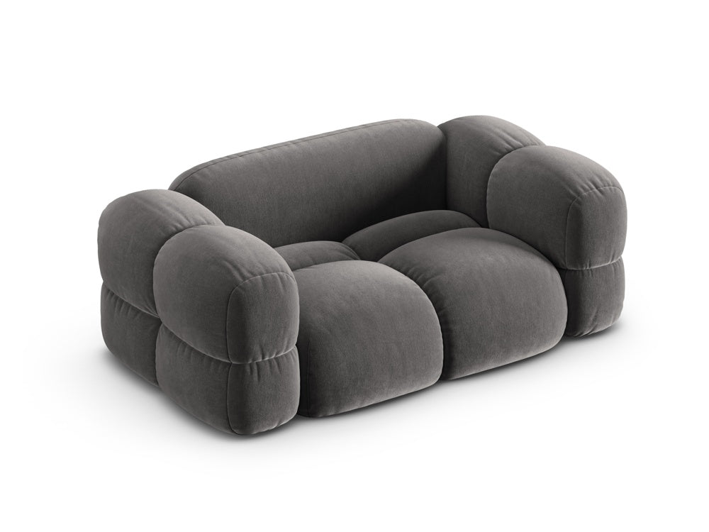 Loretto Grey 2 Seater Fabric Sofa