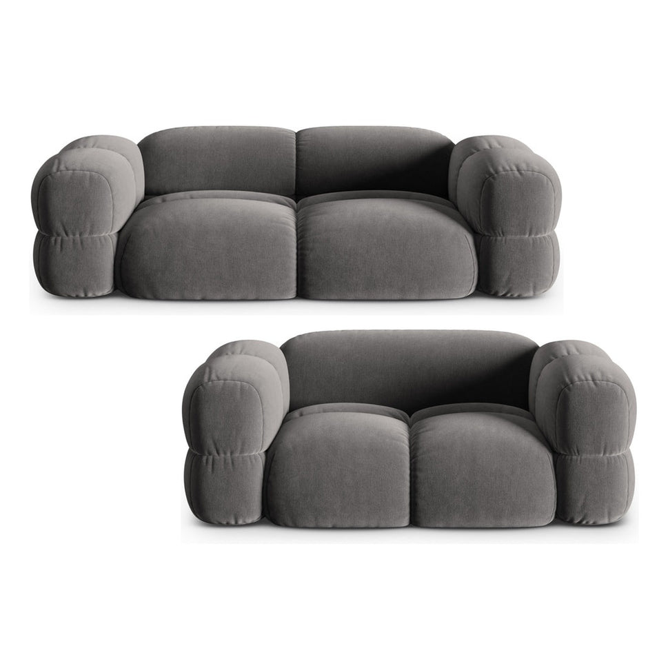 Loretto Grey 3+2 Seater Fabric Sofa Set