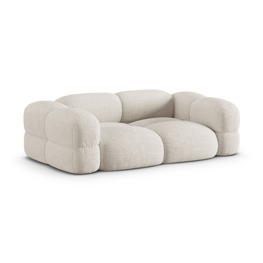 Loretto Light Beige 3 Seater Sofa, angled view