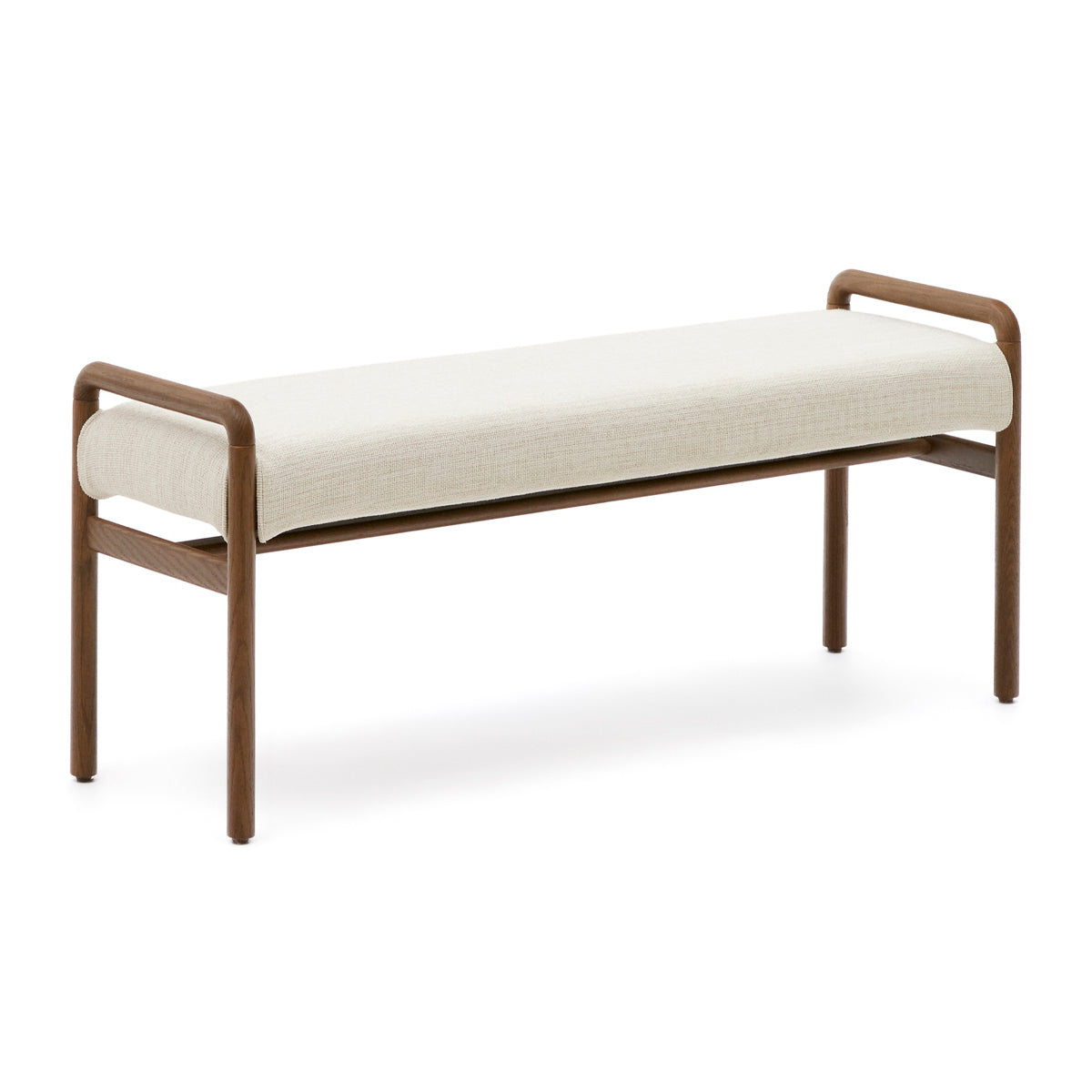 Macaret Walnut Bench, angled view