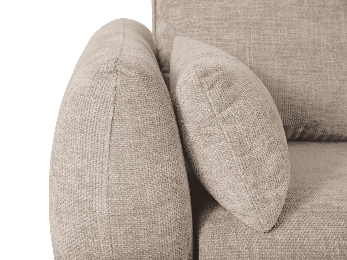 Matera Beige 3 Seater Fabric L-Shape Corner Sofa Bed