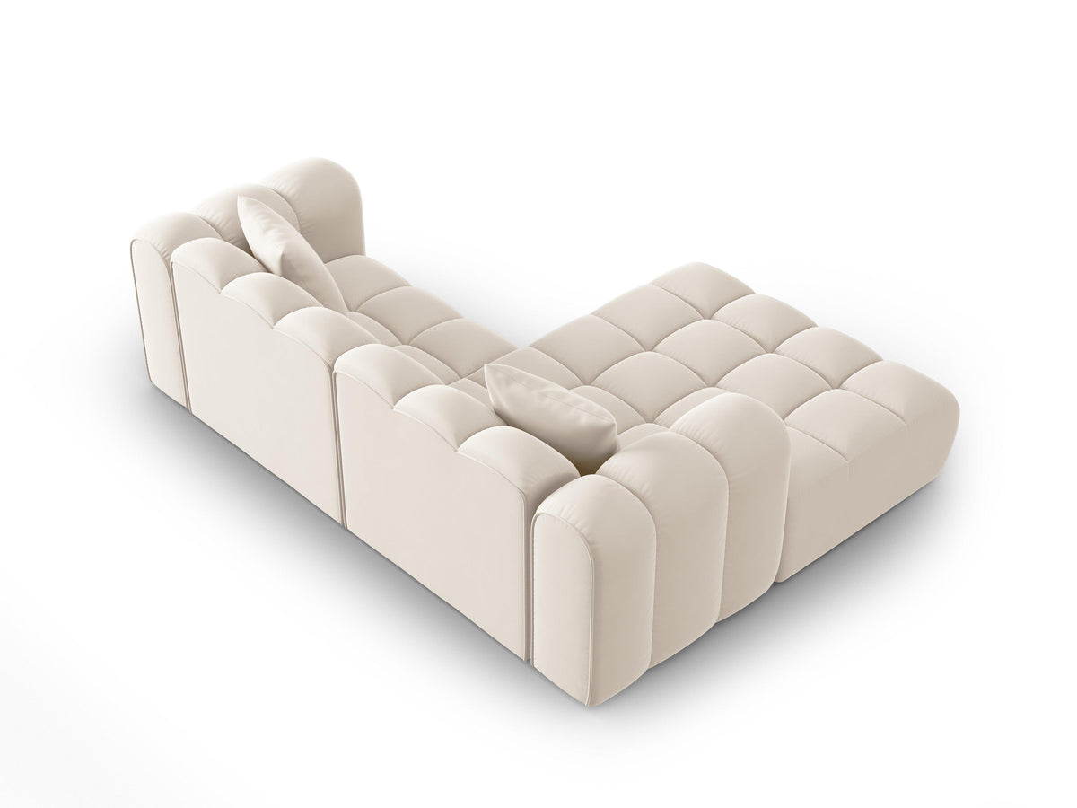 Adara Beige 3-Person Corner Sofa, modern style view