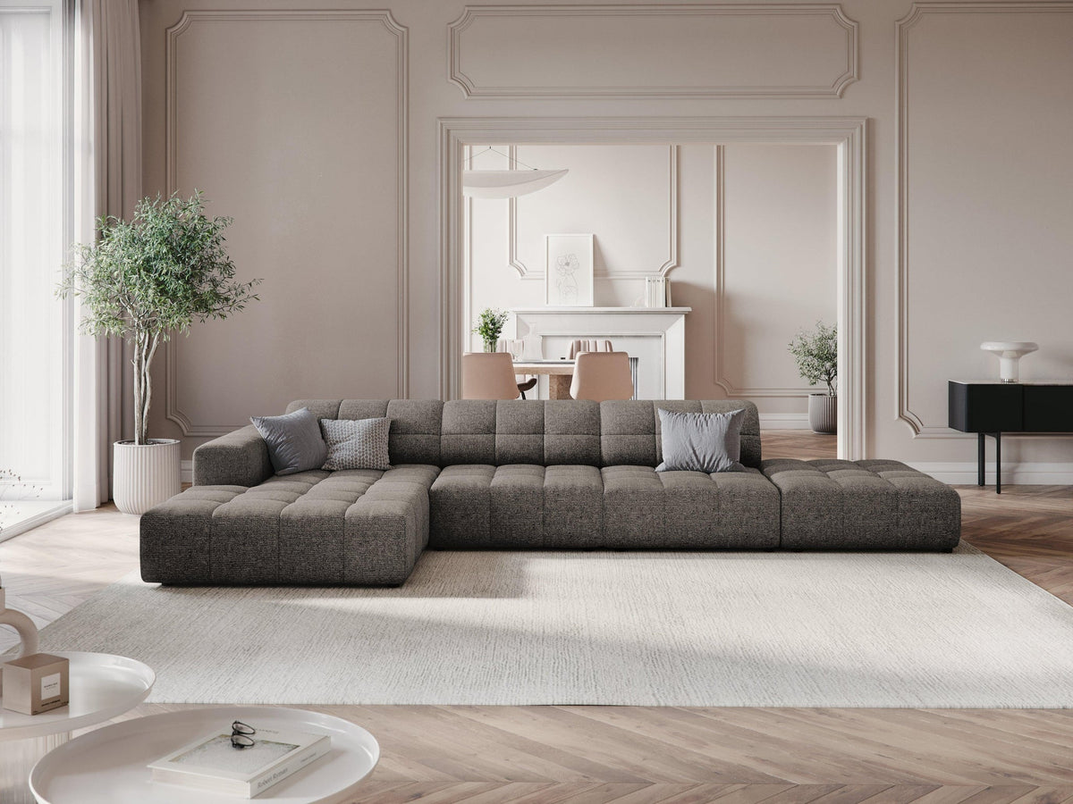 Chicago Grey 5 Seater Fabric L-Shape Corner Sofa