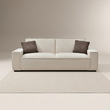 Noor Beige 3 Seater Velvet Sofa Bed