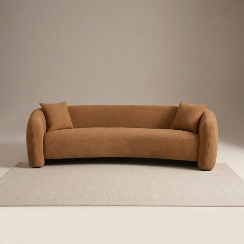 Orenza Coral 4 Seater Fabric Curved Sofa, front view