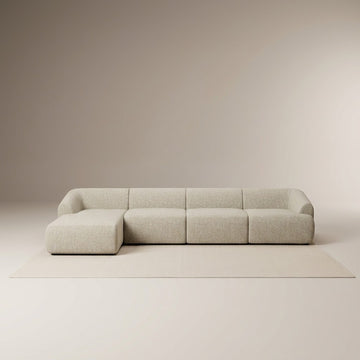 Rina Cream 4 Seater Fabric L-Shape Corner Sofa