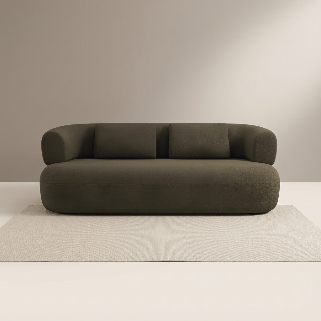 Rovena Dark Grey 3 Seater Boucle Sofa, front view
