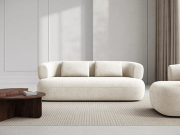Rovena White 3 Seater Boucle Sofa