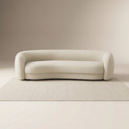 Serenity Beige 3 Seater Boucle Curved Sofa