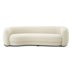 Serenity White 3 Seater Boucle Curved Sofa