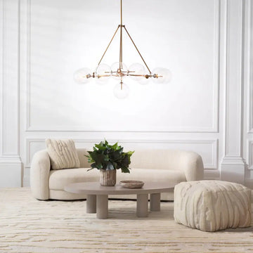 Serenity White 3 Seater Boucle Curved Sofa